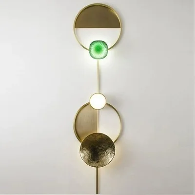 

Nordic Postmodern Lightweight Living Room Wall Lamp Fashion Designer Decorates Bronze Bedroom Hallway Bedside Wall Lamp hanglamp