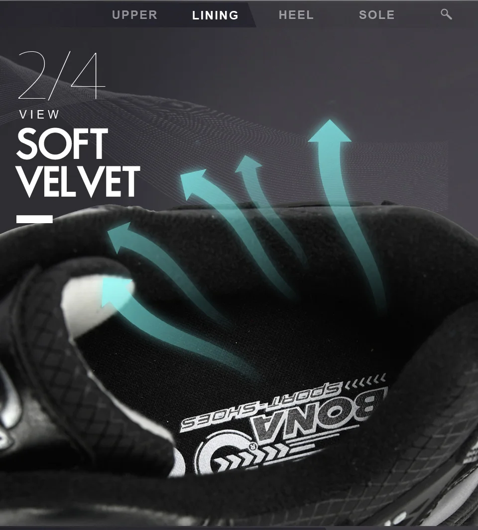 BONA/Новинка года; дизайнерская мужская обувь для бега; zapatillas hombre Deportiva; высокие мужские кроссовки для бега; прогулочная обувь