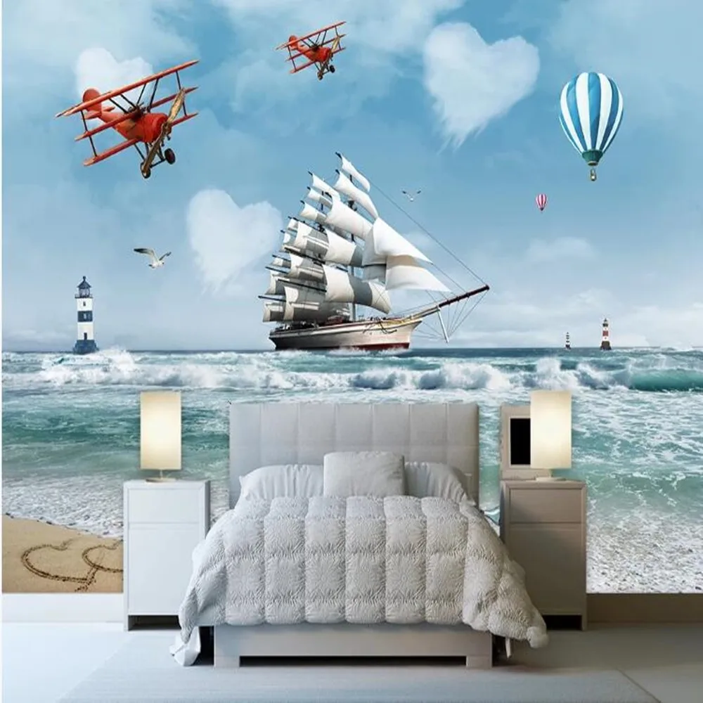 3D скандинавский мультяшный воздушный шар Milofi на заказ Парусный самолет большой