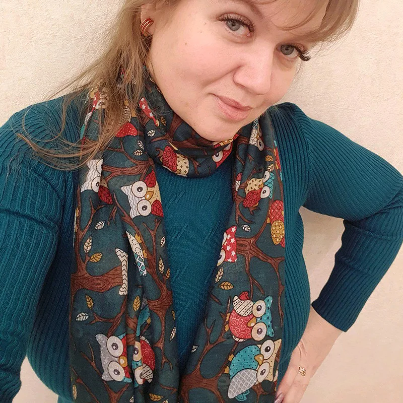 Модный шарф с круглым вырезом для женщин дамские теплые шарфы-кольца рисунком