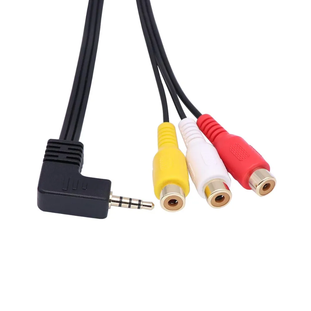 Аудиокабель-удлинитель с позолоченным штекером 3 5 мм на гнездо 2RCA 15 см |