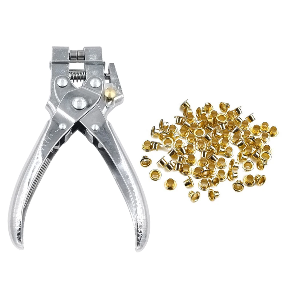 Ушко удар 2 в 1 ушко втулка плоскогубцы Сталь перфорация установщик комплект с 100