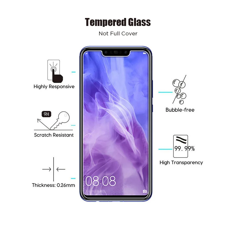 Протектор экрана для Huawei Y5 Y7 Prime Y9 HD закаленное стекло Y6 2018 защитное твердая