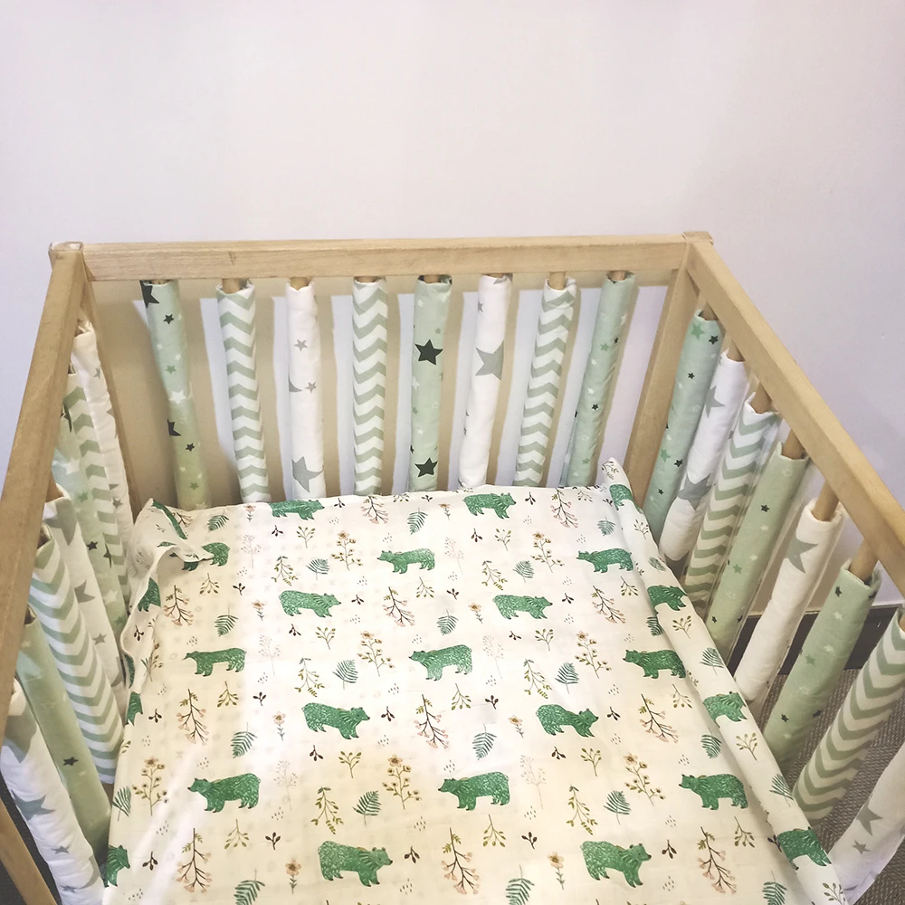 Хлопковые бамперы для детской кроватки защитный бампер милый комплект