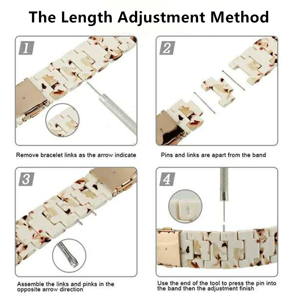 Resin strap for apple watch band 44mm 40mm 42mm 38mm correa transparent watchband for iwatch 6 se series 5 4 3 2 1 loop bracelet