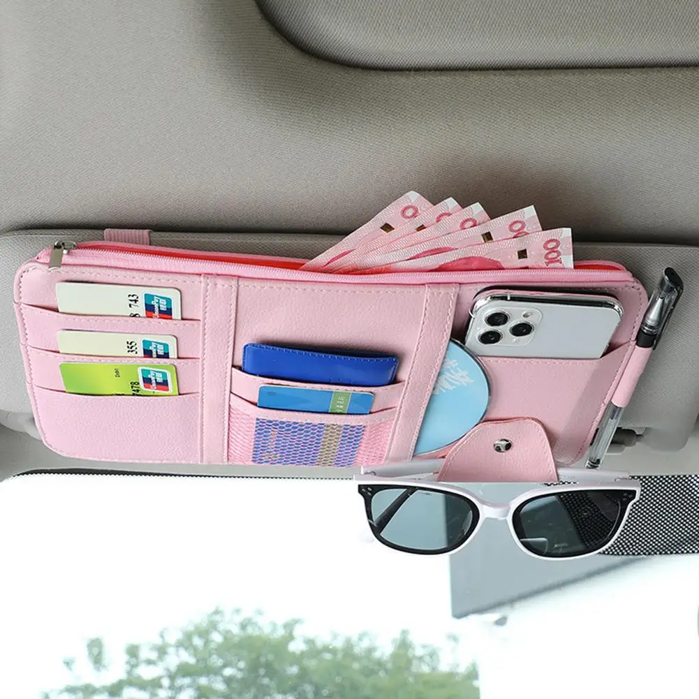 

Car Sun Visor Organizer Zipper Type Card Holder Storage Folder