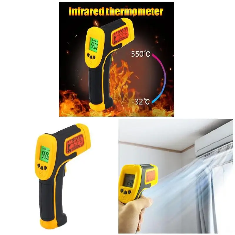 

Infrared Thermometer LCD Display No-contact Digital Thermometers for Indoor Outdoor Industry AS530 FKU66