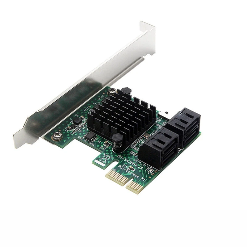 PCIe PCI Express 6G SATA3.0 4-Порты и разъёмы SATA III расширения карты контроллера широкие