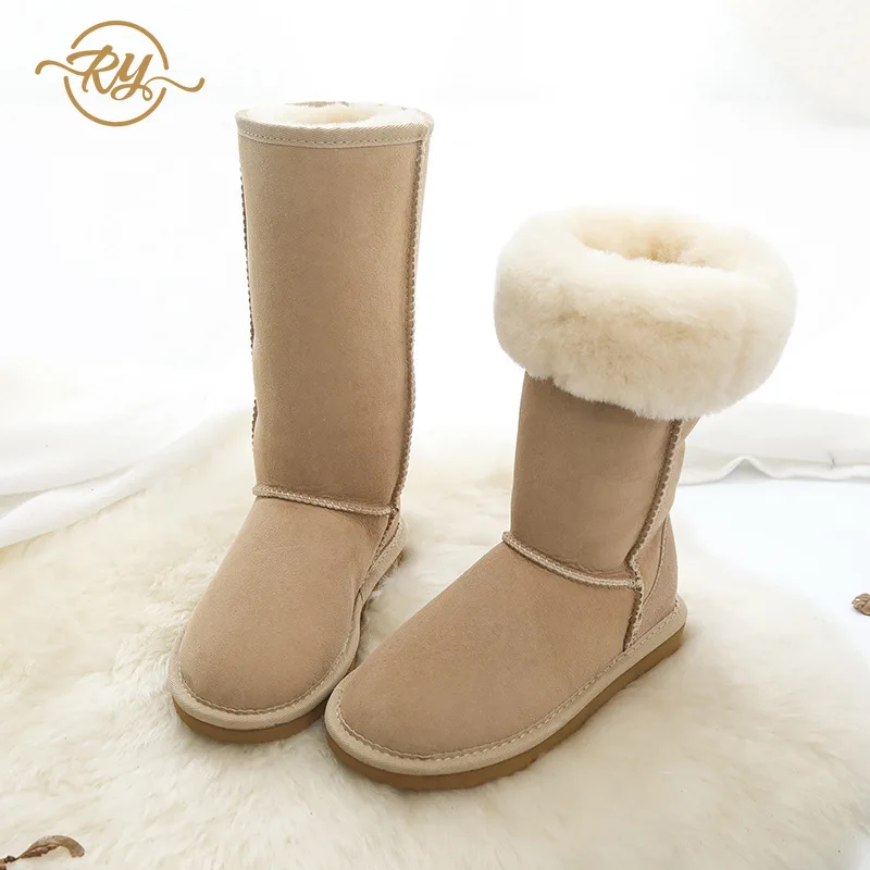 Женские зимние ботинки новинка 2018 интегрированные из овечьей шерсти натуральная