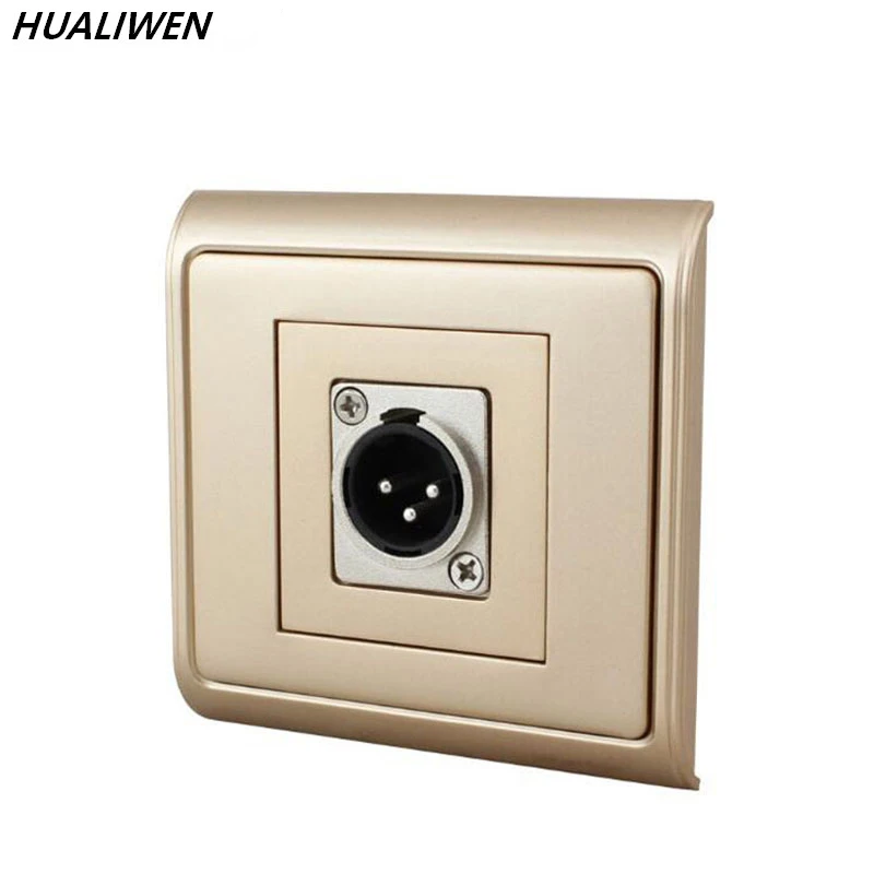 JSJ N86-902 + 619MH Gold XLR мужские наушники микрофон Cannon Панель розетка стеновая вставка панель Бесплатная доставка