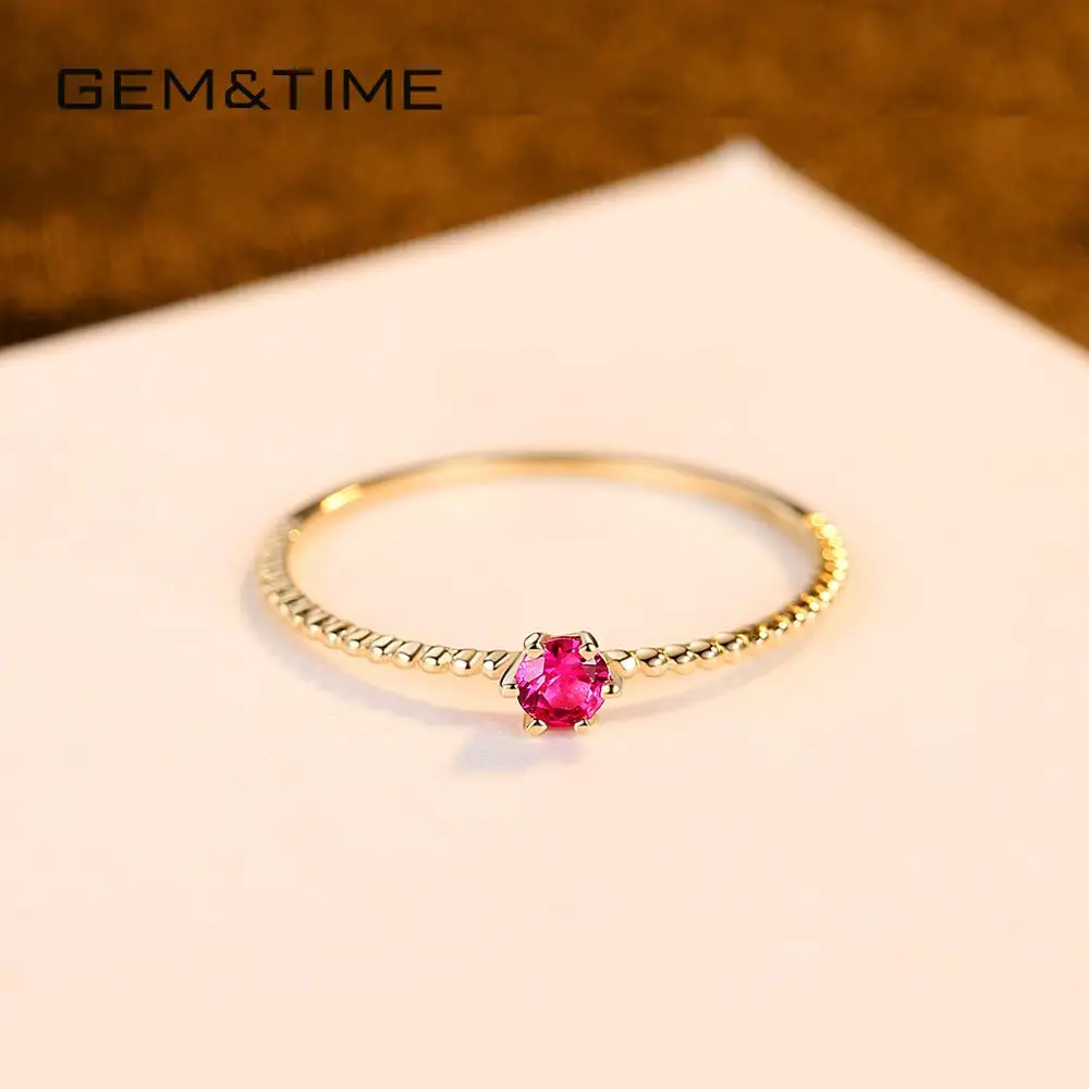 Gem&Time, простые классические ювелирные изделия из чистого золота, 14 к золотые кольца для женщин, Свадебные обручальные ювелирные изделия, Anel De Ouro Pur Au585, подарки R14139