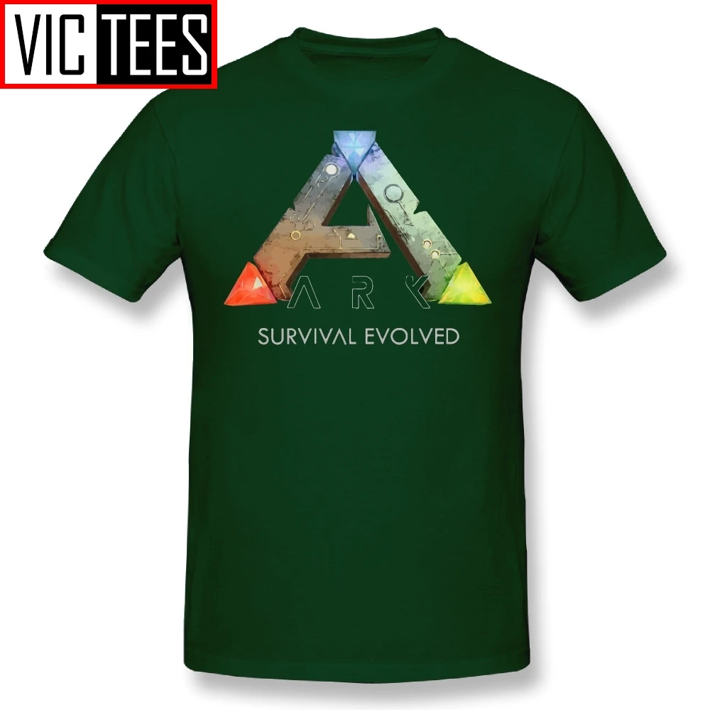 Мужские футболки Ark Survival Evolved Games, мужские хлопковые футболки, повседневные футболки с круглым воротником, черные - Цвет: Армейский зеленый
