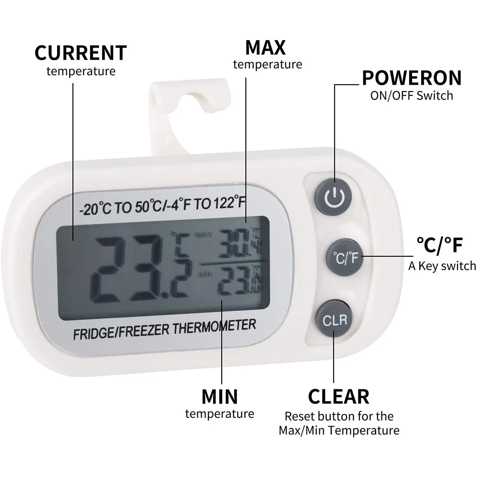 2 шт LCD цифровой экран точный холодильник термометр для холодильника морозильник