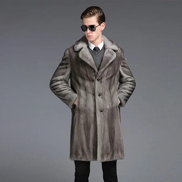 Мужская куртка из искусственного меха размера плюс зимняя меховая верхняя