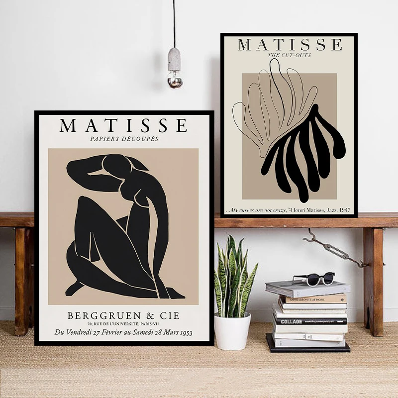 

Анри Матисс Абстрактная живопись иллюстрация настенное искусство на холсте Ретро бежевые настенные картины украшение для дома