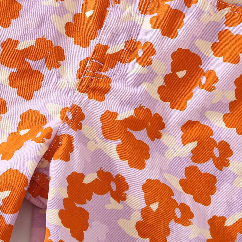 

SISPELL Print Hit Color Shorts For Female High Waist Slimming Straight Edges Women's Casual Short Fashion Streetwear 2021 New