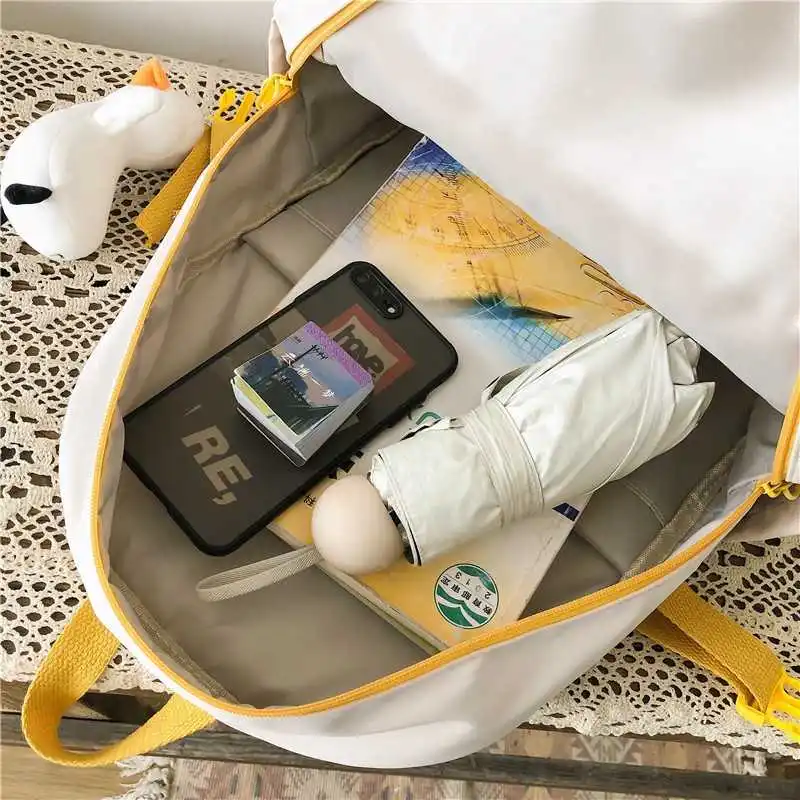 

2021 new harajuku beautiful women's backpack will see new student travel backpacks tasting nylon water