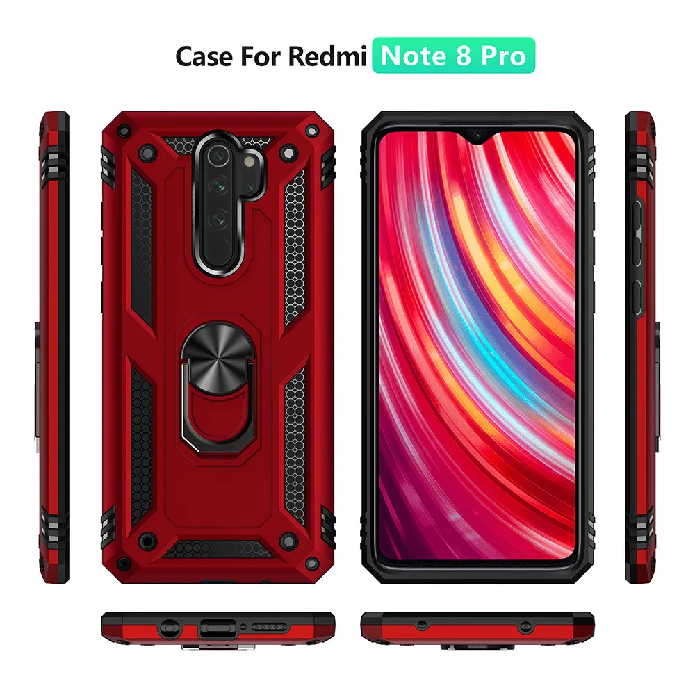 Магнитный автомобильный чехол с кольцом-держателем для Xiaomi Redmi Note 8 Pro Note8 Note8T Note9S 7