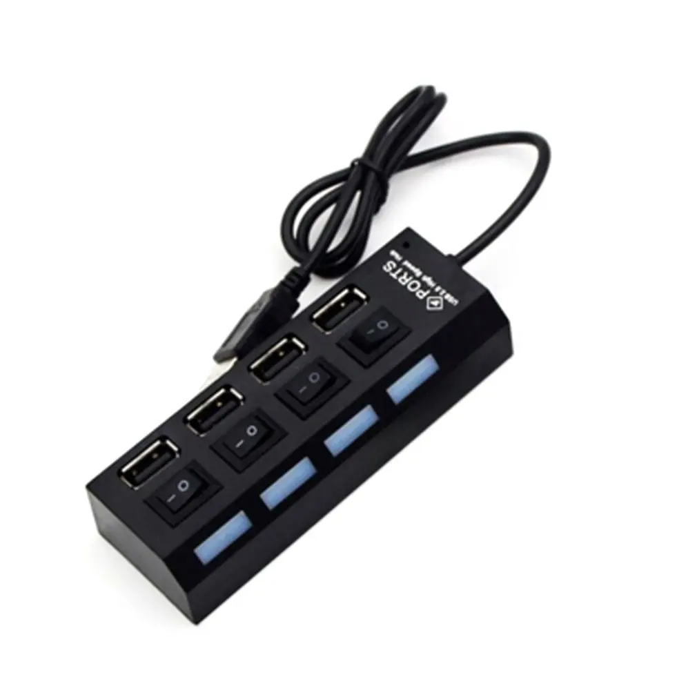Фото 4 порта/7 портов светодиодный USB 2 0 адаптер концентратор переключатель питания для