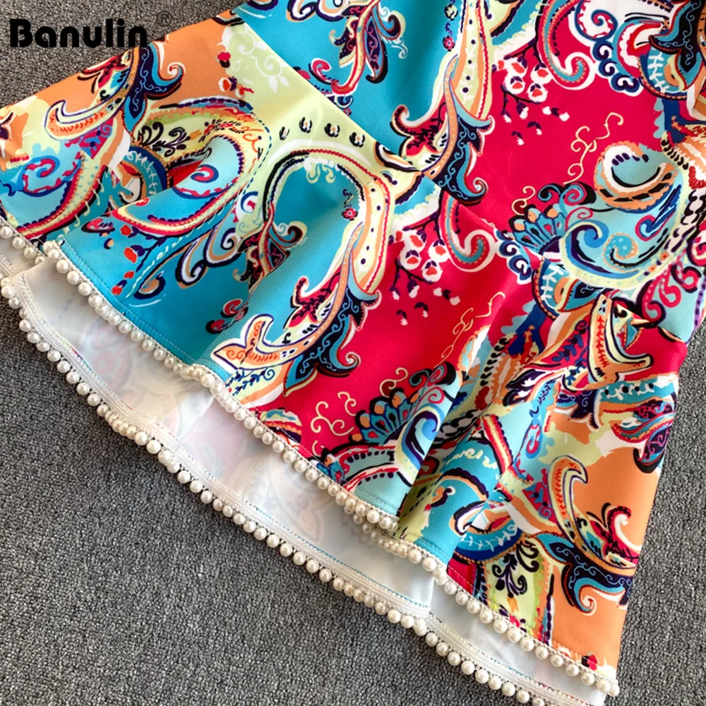 

2021 Fashion Chic Two Piece Set Women's Suit Printed Long Sleeve Blouse Tops + Beading Mermaid Skirts Female Office Suit Outfits