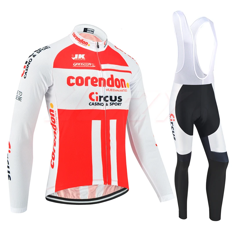 Весна 2020 Pro TEAM Corendon с длинным рукавом для велоспорта Джерси велосипедные штаны