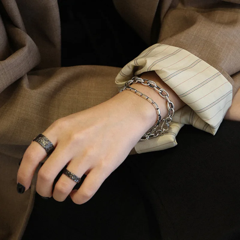 

S'STEEL Korean Bracelets 925 Sterling Silver For Women Geometric Minimalist Bijoux Argent 925 Massif Pour Femme Fine Jewellery