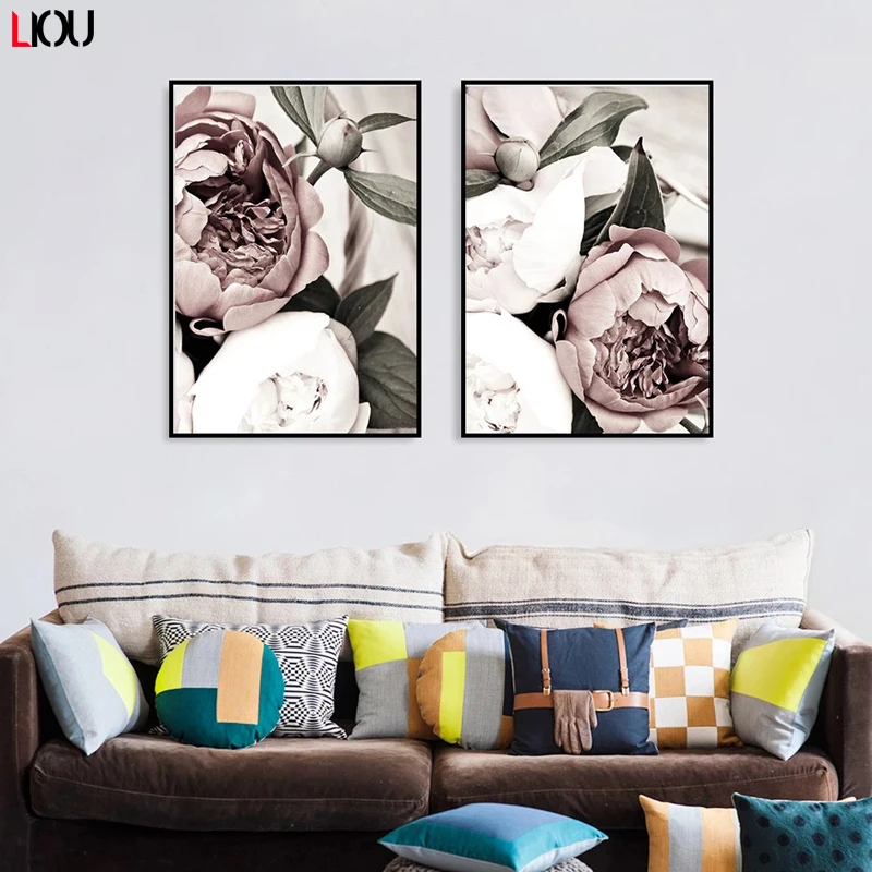 Скандинавский ботанический скандинавский розовый белый цветок лист растения