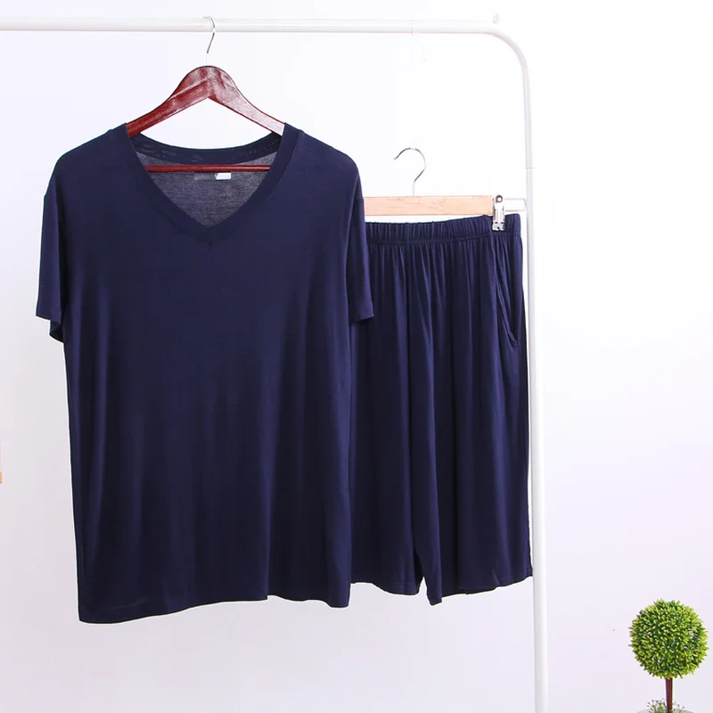 Комплект пижамный мужской из модала тонкая футболка с коротким рукавом и шорты