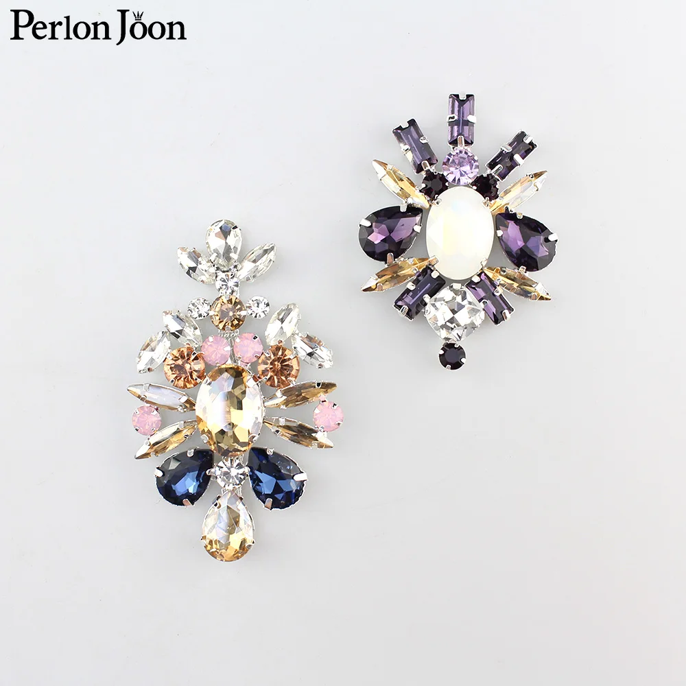 1 шт. украшенные разноцветными кристаллами flatback Брошь Стразы Аппликации