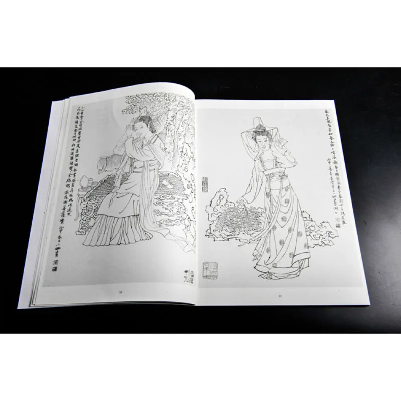 

Traditional meticulous gong bi bai miao beautiful women ladies paintings drawing art book
