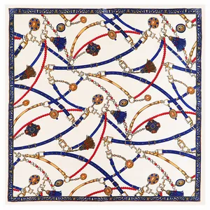 Роскошный брендовый женский шейный платок POBING с квадратным рисунком, хиджаб, Женская бандана, женский шейный платок 60x60 см