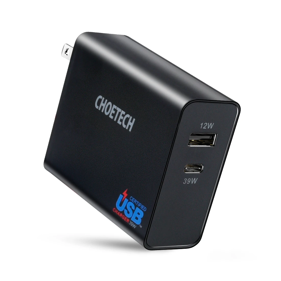 US 51W CHOETECH 51 Вт двухпортовое настенное зарядное устройство usb type-C с питанием от сети USB дорожное зарядное устройство складная вилка для iphone x для samsung S8 - Тип штекера: US 51W