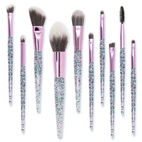 new 10 makeup brush set crystal handle quicksand makeup rinse set acrylic soft hair makeup brush set