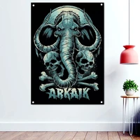 elephant skull macabre art wallpaper banner wall decor death metal artist posters scary bloody drawing rock band icon flag gifts