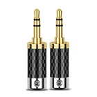 3-полюсный адаптер для наушников Minijack 3,5 мм, из углеродного волокна, Мужской стерео штекер медный с золотым покрытием 3,5, проводной разъем для наушников Hi-Fi