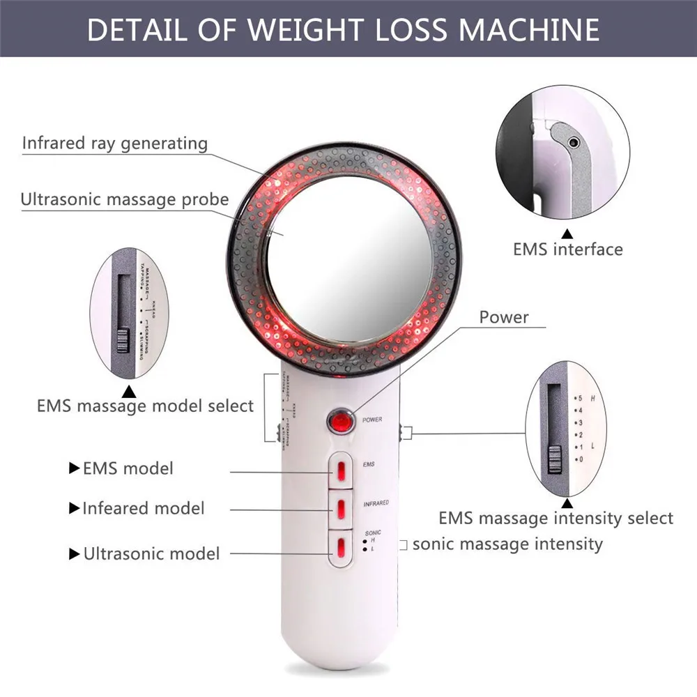 

Facial Lifting Body Slimming Massager EMS Ultrasound Cavitation Lipo Fat Burner Machine Galvanic Infrared Ultrasonic Weight Lose