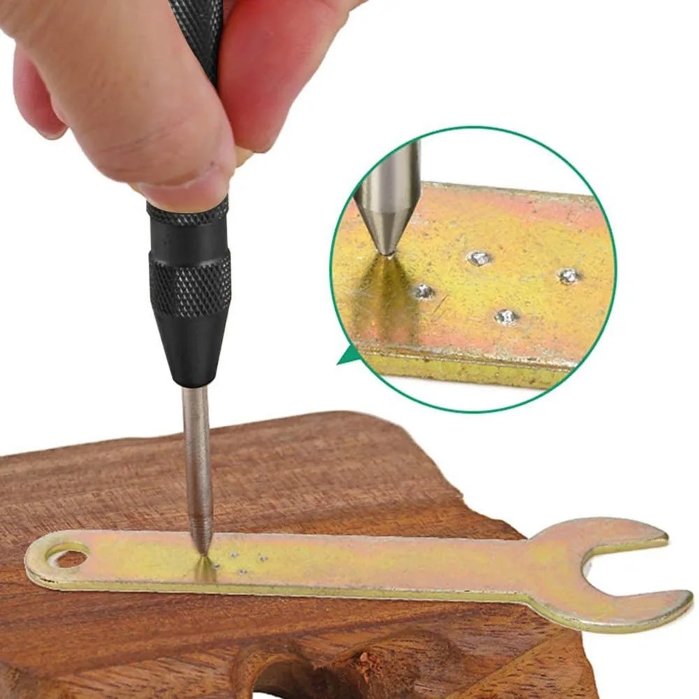 

3Pcs Adjustable Automatic Center Punch Spring Loaded Centre Punch For Wood Metal 128mm/5in Punches For Wooden Planks