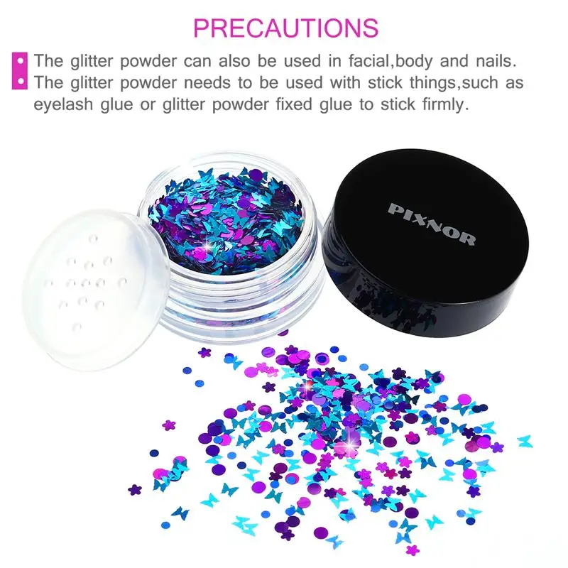 PIXNOR 4 цвета блестящая пудра крупные блестки косметика блестящие украшения для