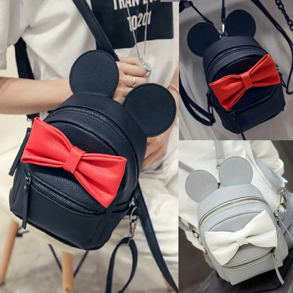 

Bownet Mouse Shape Cartoon Women's Mini pu Backpack girl handbag lady fashion bag shoulder children bag