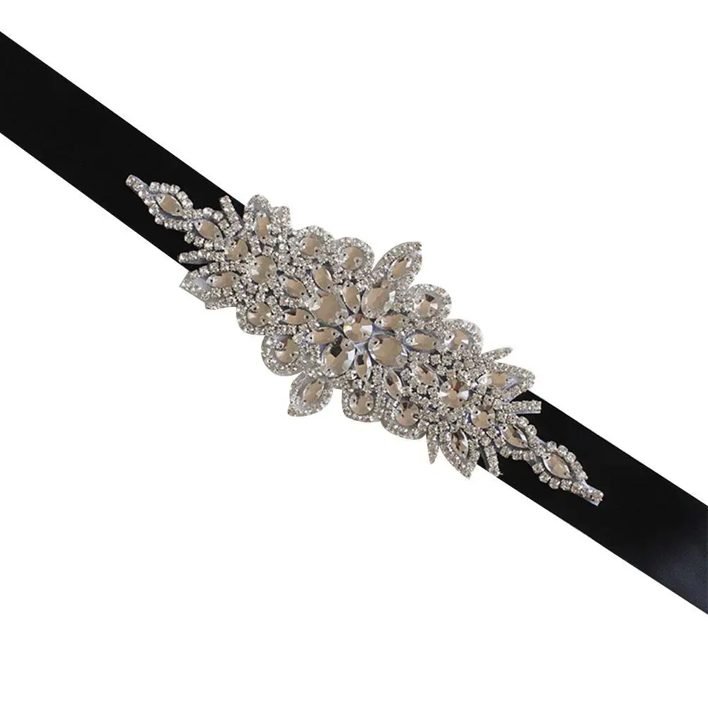 Стразы для свадебного пояса с серебряными кристаллами и жемчугом платья |