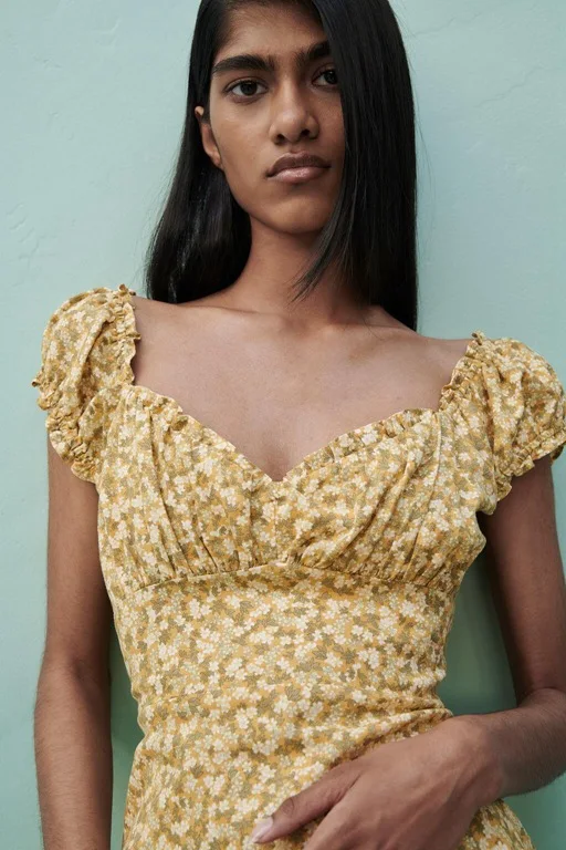 

Женское мини-платье с коротким рукавом, с цветочным принтом