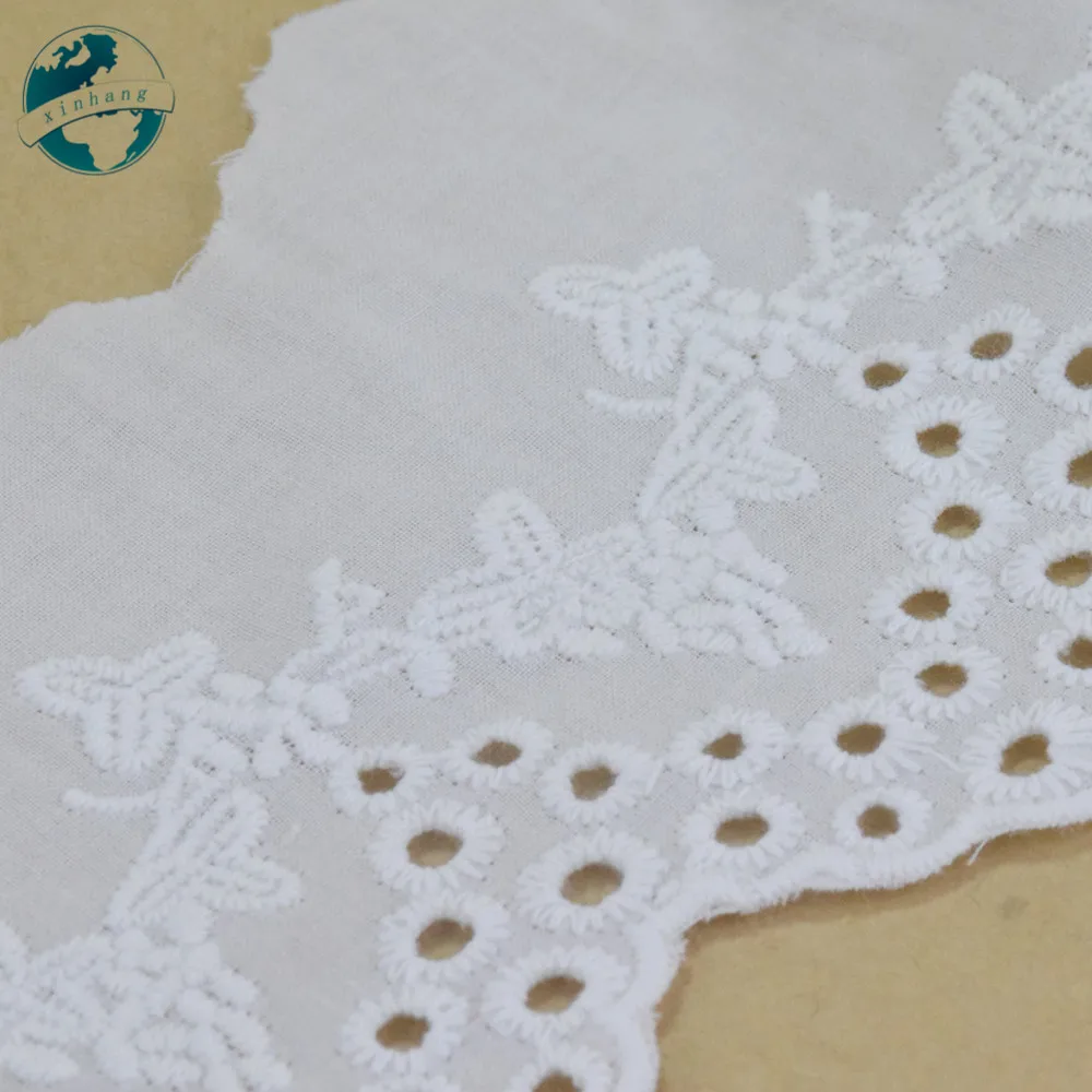 Хлопковая вышивка шириной 8 см белая кружевная швейная лента гипюр африканская