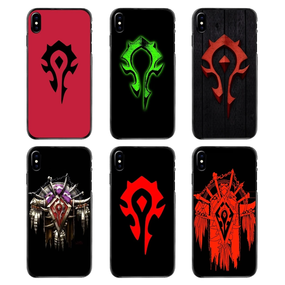 Пластиковый черный чехол для игры WOW World of Warcraft horde samsung Galaxy Note 2 3 4 5 S2 S3 S4 S5 MINI S6 S7 edge S9