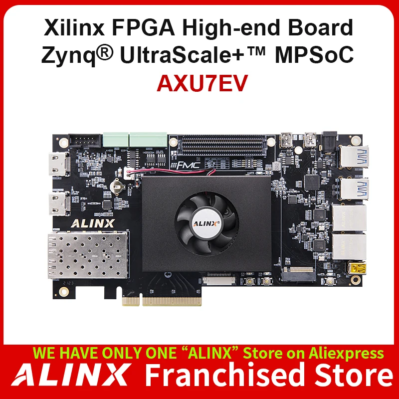 ALINX AXU7EV: Xilinx Zynq UltraScale+ MPSoC XCZU7EV  AI Calculation 4K HDMI Input Output PCIe3.0 H.265 Automotive ADAS Vitis-AI