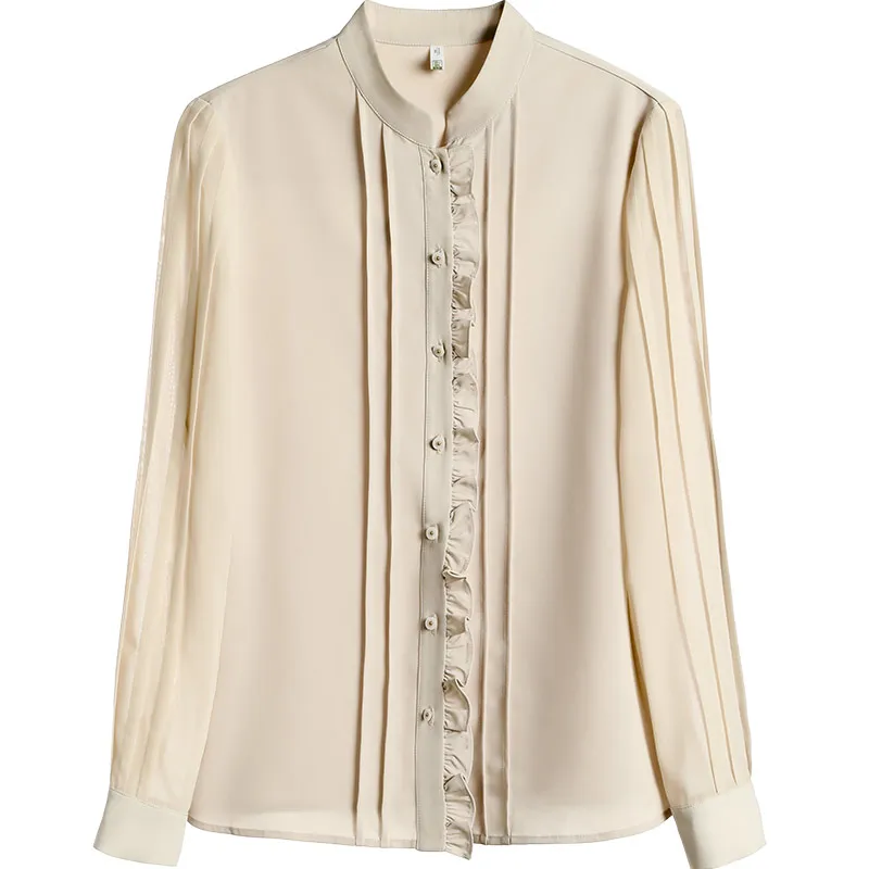 

Women's Shirt 2021 Early Autumn New Design Sense Niche Loose Long Sleeve Ol Blouse Sweet Graceful Stand Collar Top