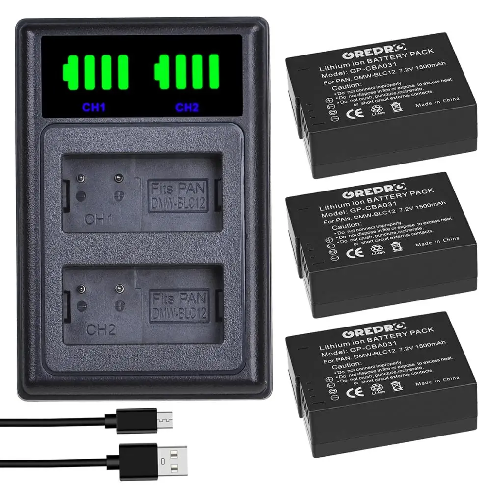 DMW-BLC12 BLC12E BLC12PP DMW BLC12 аккумуляторы + двойное зарядное устройство USB с портом type-C для