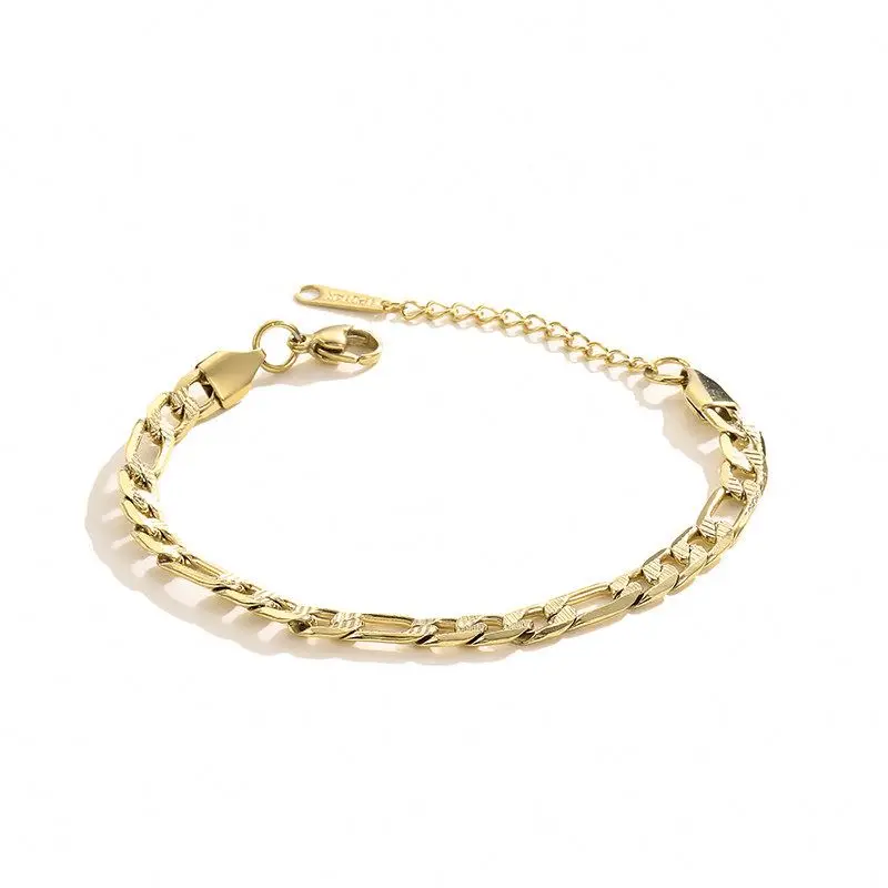 

PVD Gold Plated Women's Fashion Stainless Titanium Bracelet Jewelry Chunky Chains