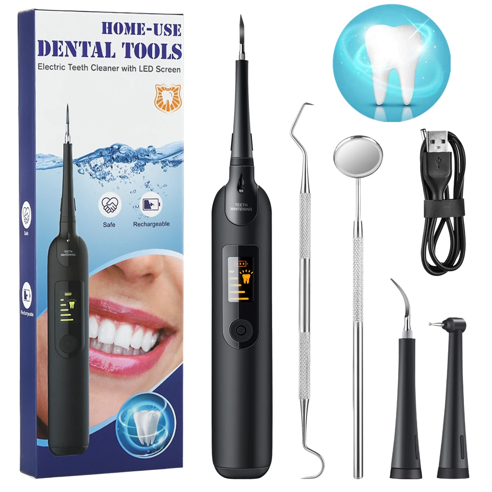 

Electric Sonic Dental Tartar Scraper Dental Whitener Water Flosser Calculus Remover Cleaner Tooth Stain Oral Care