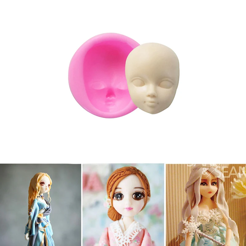 3D Baby Face Silicone Cake Mould Fondant Sugarpaste Diy Doll Head Mold 1Pc Baby Face Mold Baking Kitchen Accessories
