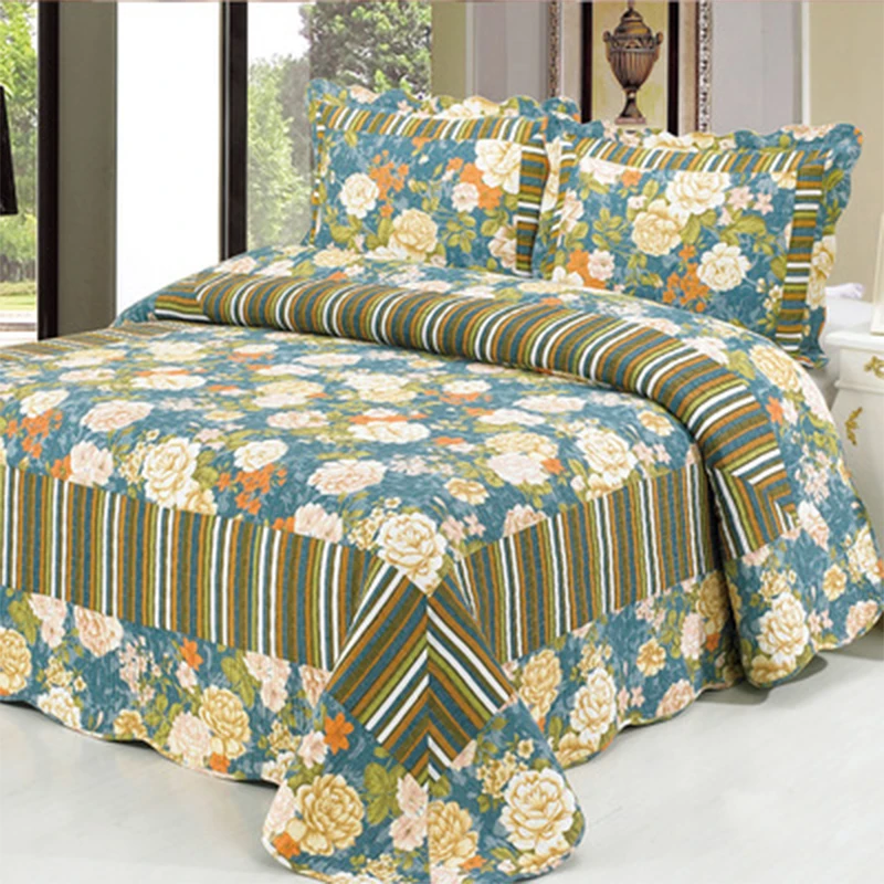 

Piece Suit Cotton Pastoral Style Printing Bedding Set Quilt Cover Pillow Case High-Grade Home Furnishing